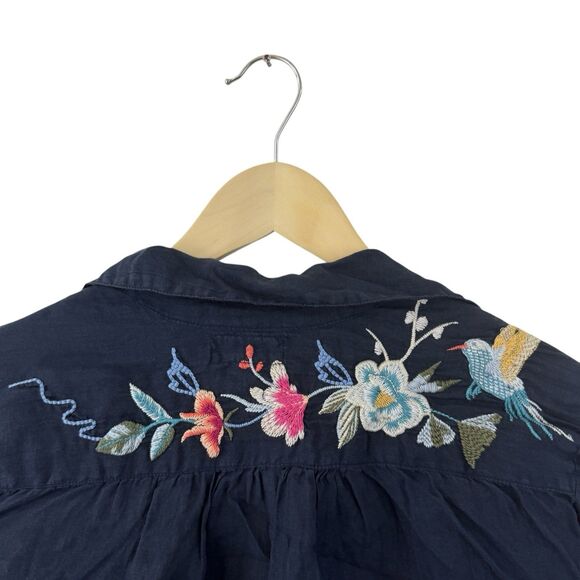 Johnny Was Workshop X-Small Miro Henley Popover Tunic Top Embroidered Womens - Picture 15 of 16